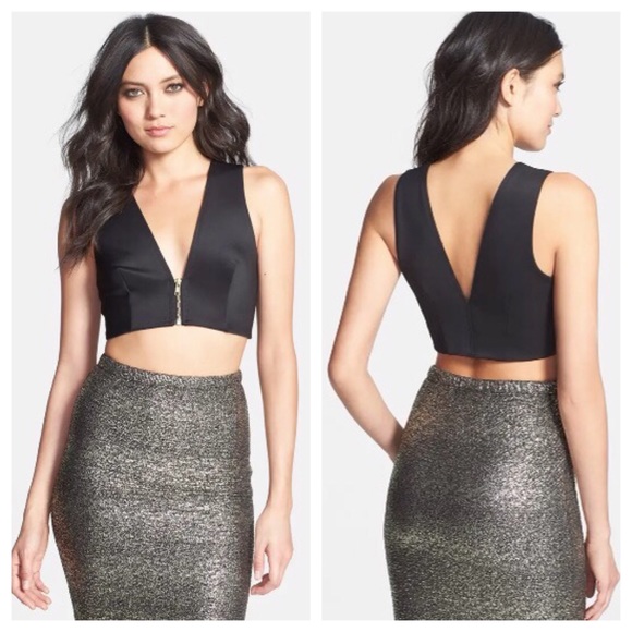 Dress the Population Tops - NEW 'Emilia' Double V-Neck Bralette